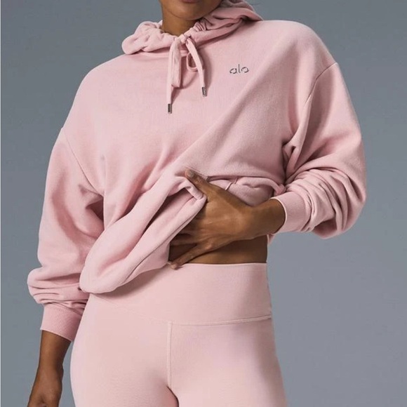 ALO Yoga Accolade Hoodie Ballet Pink Size Small - Picture 1 of 5